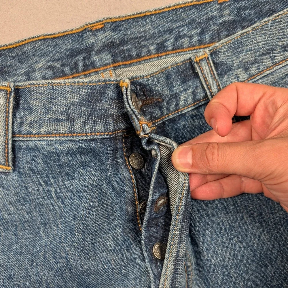 Levi's 501 Original Jeans Mens 38x30 Blue Straight Leg Button Fly Cotton Denim